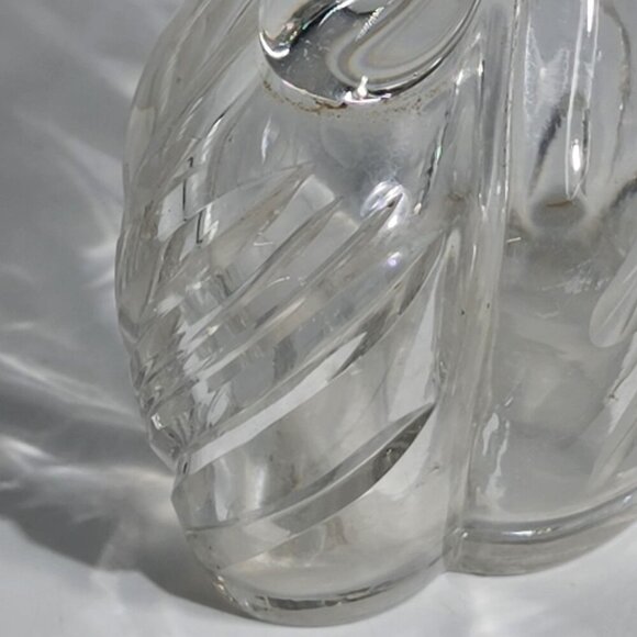 Cruet Clear Glass Etched Grape Leaf Pattern Oil Or Vinegar Decanter Carafe VTG - Picture 9 of 12